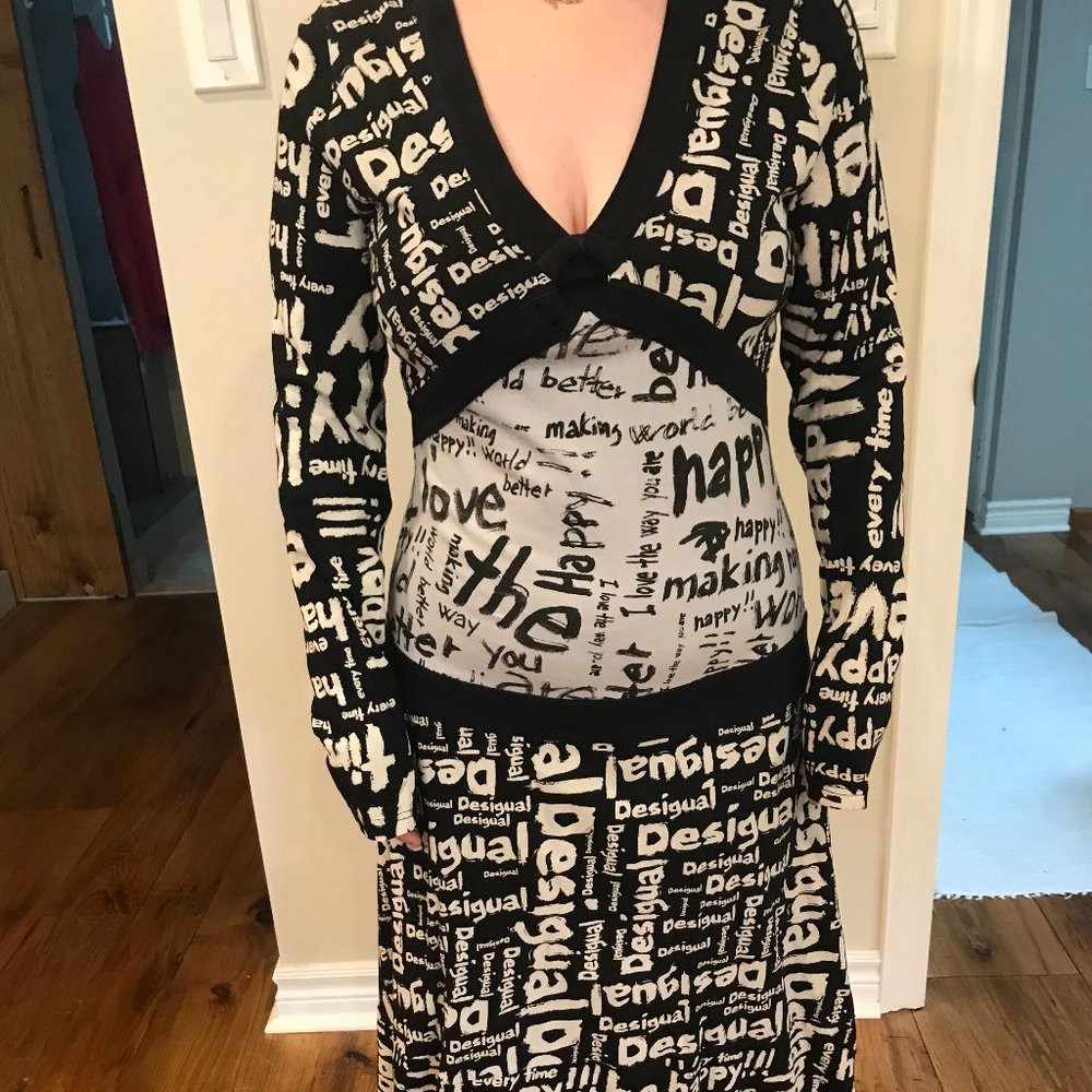Long sleeved DESIGUAL cotton dress